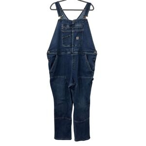 Carhartt Overalls Womens XXL 20 Regular Blue Denim Rugged Flex Loose Fit 104044